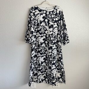 Everlane The Linen A-line Midi Dress Floral Womens Size 2 Vacation Boho Pockets